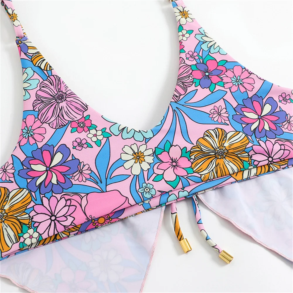 مثير مايكرو سلسلة بيكيني الدانتيل يصل الأزهار ملابس السباحة النساء 2 قطعة عطلة ملابس السباحة الشاطئ الزي ثوب السباحة Tankini البيكينيات مجموعات #5