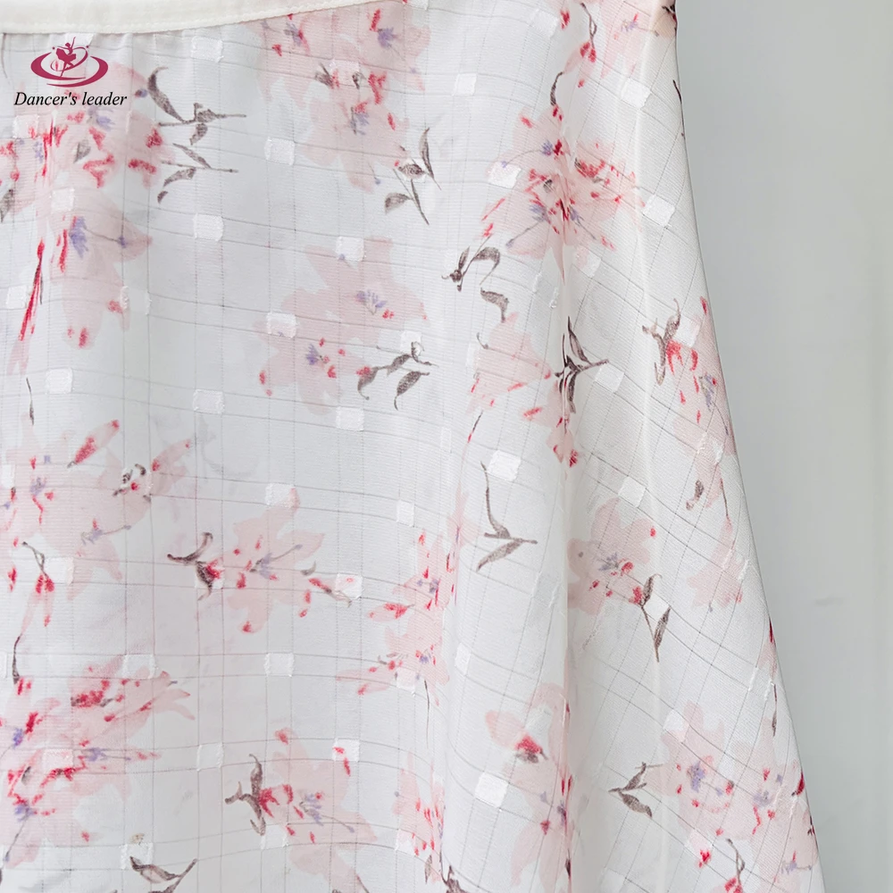 تنورة باليه بأربطة، تنورة رقص نسائية بيضاء زهرية وردية، تنورة ممارسة الجمباز، ملابس نسائية للبالغين، تنورة غنائية