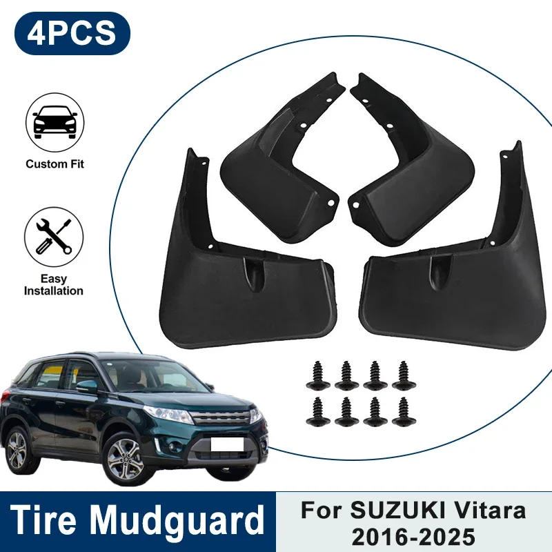 

4PCS Waterproof Car Mud Flaps For SUZUKI Vitara 2016-2025 Anti-Splash Mudguards Fender Trim Auto Accessories 2017 2018 2019 2020