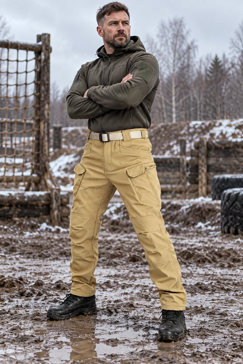 Winter Tactical Pants Men Shark Skin Soft Shell Cargo Trousers Outdoor Multi-pocket Windproof Waterproof Combat Pant S-6XL