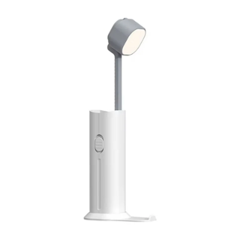 White Mini Power Bank With Portable Led Learning And Reading Small Table Lamp Suitable For Families