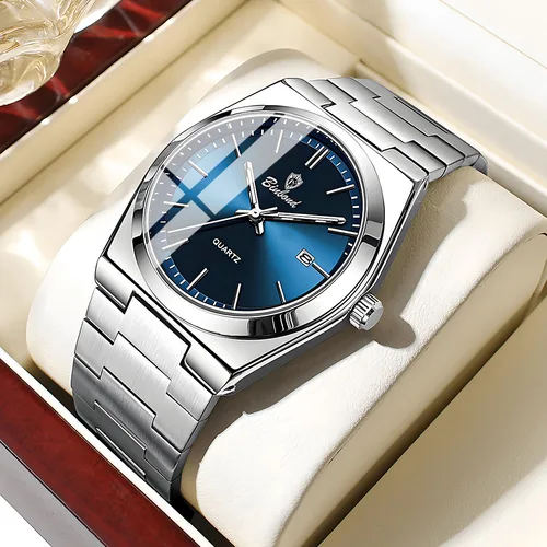 Imagen 1 del producto Nuevos regalos, reloj informal de negocios azul, reloj de lujo para hombre, relojes automáticos, relojes de pulsera de cuarzo a la moda para hombre, reloj Masculino