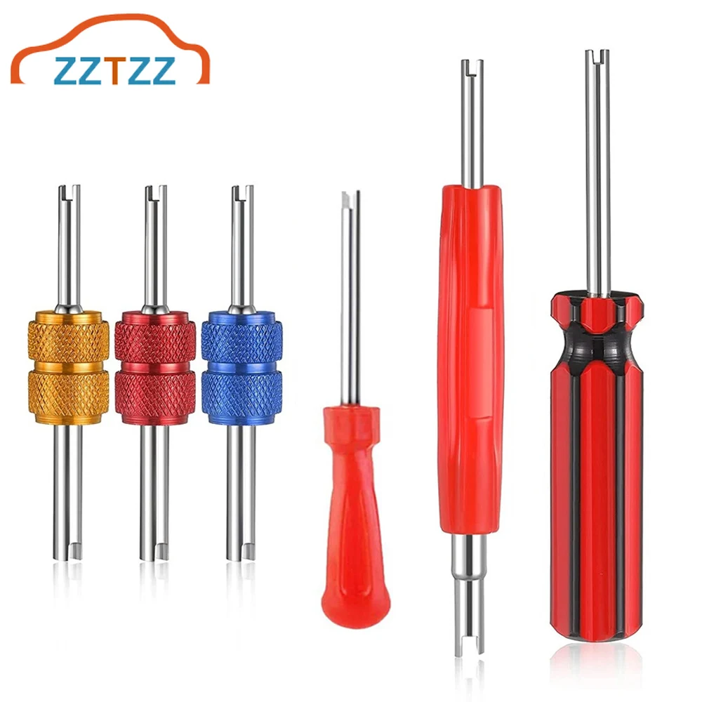 Valve Stem Removal Tool Single and Double Heads Valve Core Remover Tire Repair Tools for Cars Trucks Motorcycles Bikes