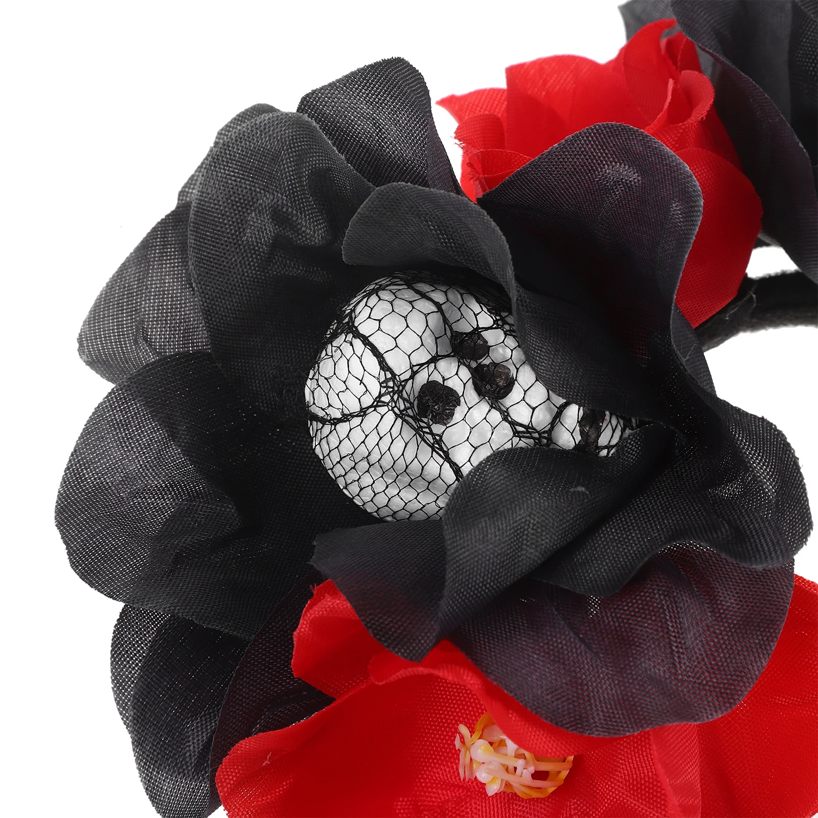 

1 шт., повязка на голову с черепом и цветком розы, обруч для волос на Хэллоуин, искусственный цветок, аксессуары для волос, костюм, украшение для волос