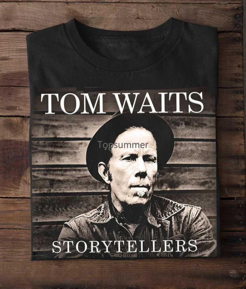 

Inspired Tom Waits Storytellers Cotton Black T- Shirt S To 5Xl Gift Fans Be374