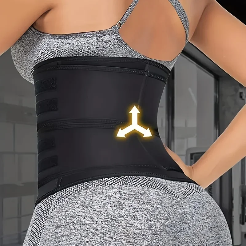 Dynamischer Taillentrainer für Damen, Schlankheitsgürtel, Schwitzen, verstellbarer Reißverschluss, verstärkter, körperformender Taillengürtel