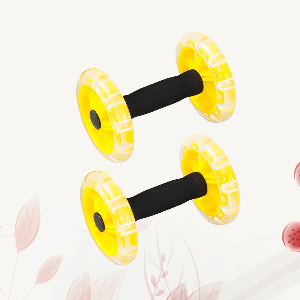 Twin-Wheel Tummy Strengthening Fitness Tummy Shaping Wheel for Man Woman (Yellow) Fitness Wheel Fitness Device