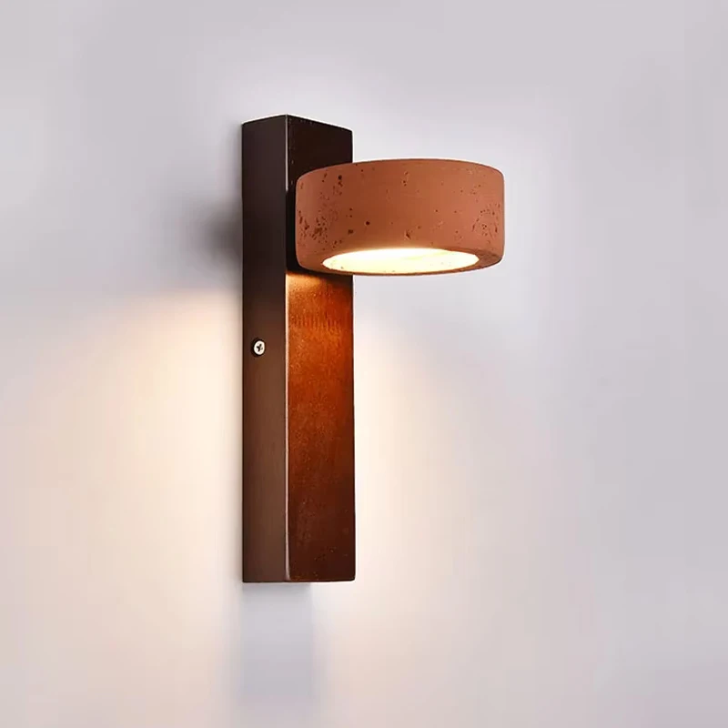 

Adjustable Brick Red Stone Wall Lamp Living Room Bedroom Hotel Restaurant Corridor Bedside Retro Decor Travertine Sconce