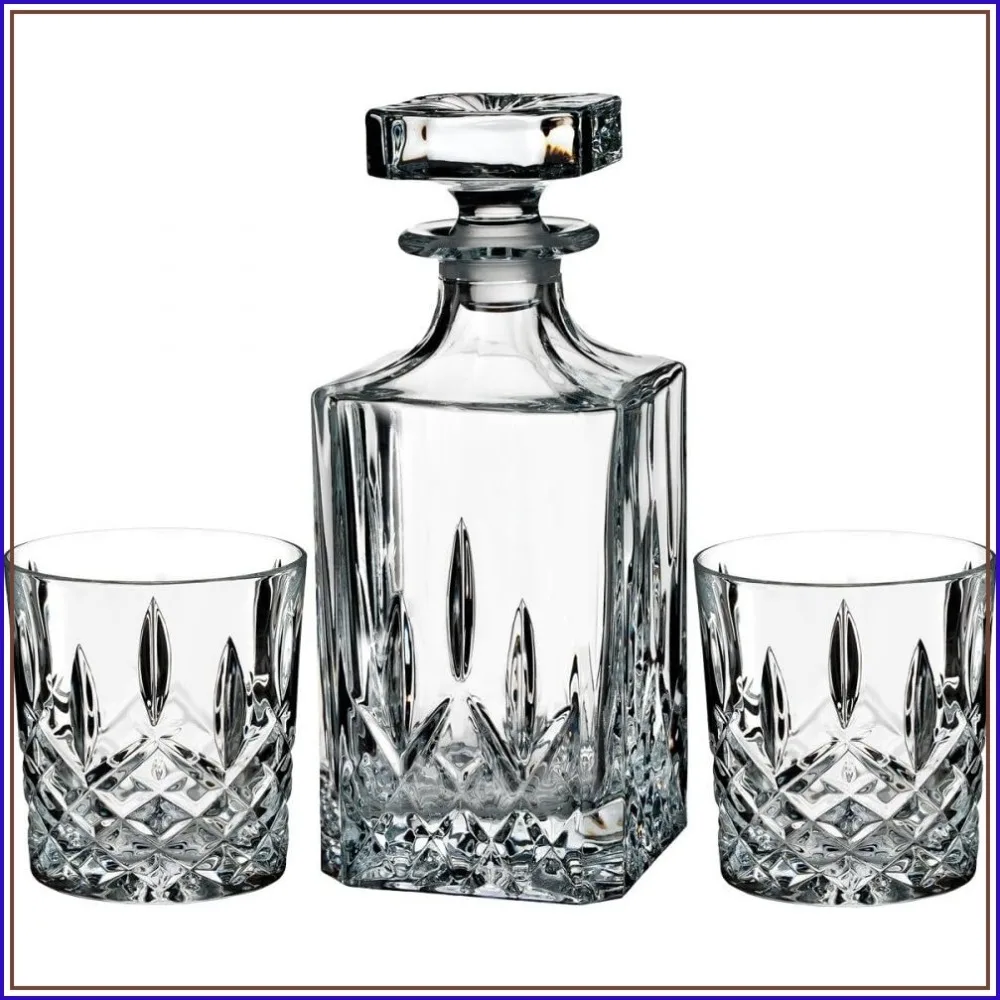 Crystal Square Decanter & Double Old Fashioned Pair Set, 2 Count, Clear, 30 fl oz