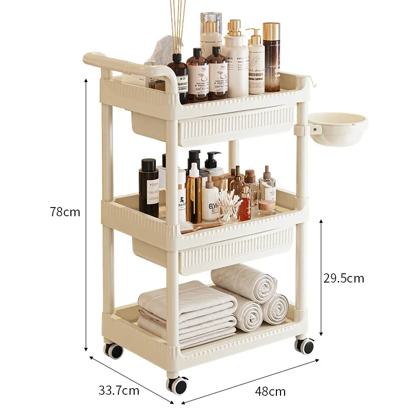 Barbershop Ironing Tool Trolley Professional Instrument Storage Cart Multi-layer Beauty Trolley Stable Bold Hairdressing Cart