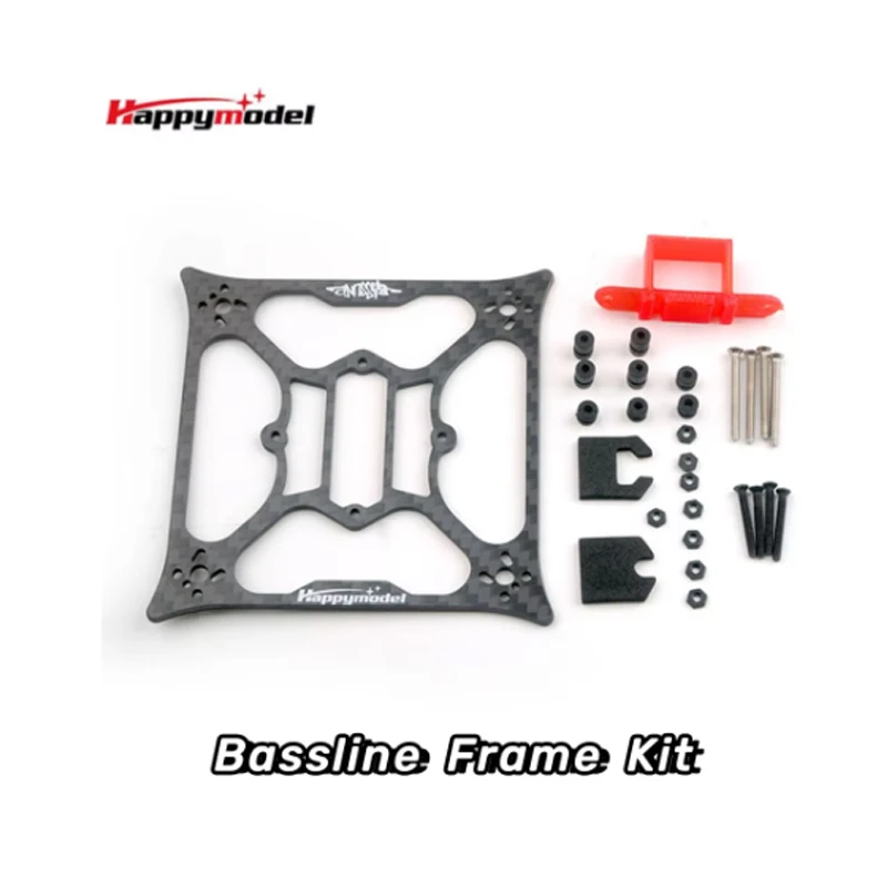 HappyModel Bassline 2S 2inch Micro FPV Drone Replacement 90mm Carbon Frame Kits/Bottom Plate/Battery Tray/Screws Pack/Propeller