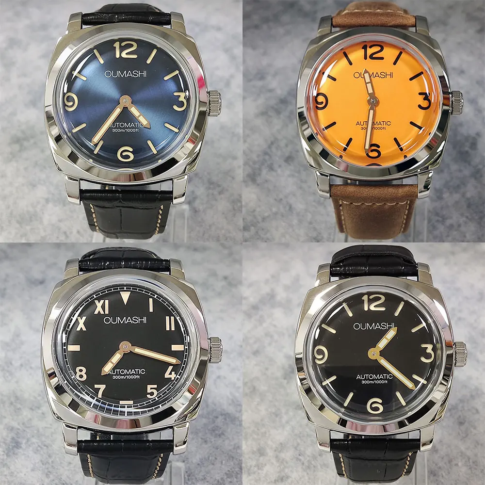 46 มม.นาฬิกาผู้ชาย ST3600 กลไกแบบแมนนวล,ปรับแต่งสัญลักษณ์กระจกแร่ ST3600 นาฬิกาผู้ชายวินเทจ