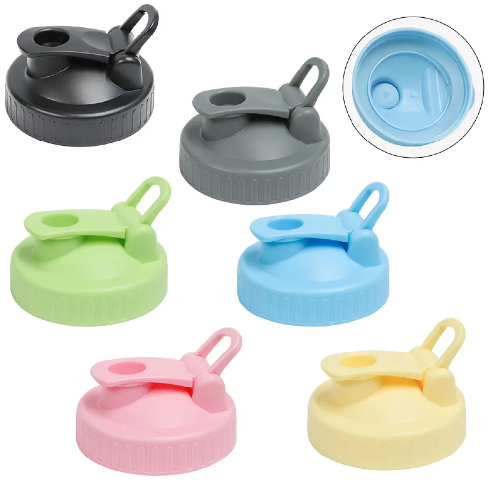 Mason Jar Flip Top Cap Wide Mouth Sealing Drinking Lid Portable Plastic Cover For Juice Coffee Beverage Storage Bottle