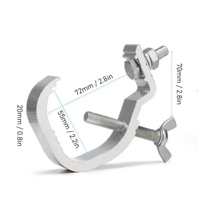 10 SZT. Zacisk do oświetlenia scenicznego 77lb, zacisk do konstrukcji typu truss, stop aluminium, łatwa instalacja, pasuje do rur o średnicy zewnętrznej od 30 do 52 mm, hak do montażu scenicznego.