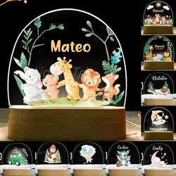 Lampada 3D luci notturne a LED in acrilico orso dinosauro luce notturna per bambini Led per la decorazione della camera da letto decorazioni natalizie bomboniere per feste di matrimonio