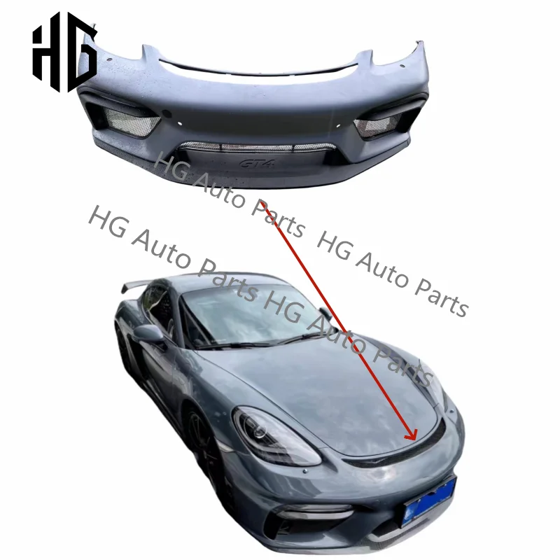 Half of Carbon GT4 Style Car Bumper For Porsche Boxster Cayman 718 Upgrade To GT4 Front Bumper Splitter Lip Spoiler Body Kits