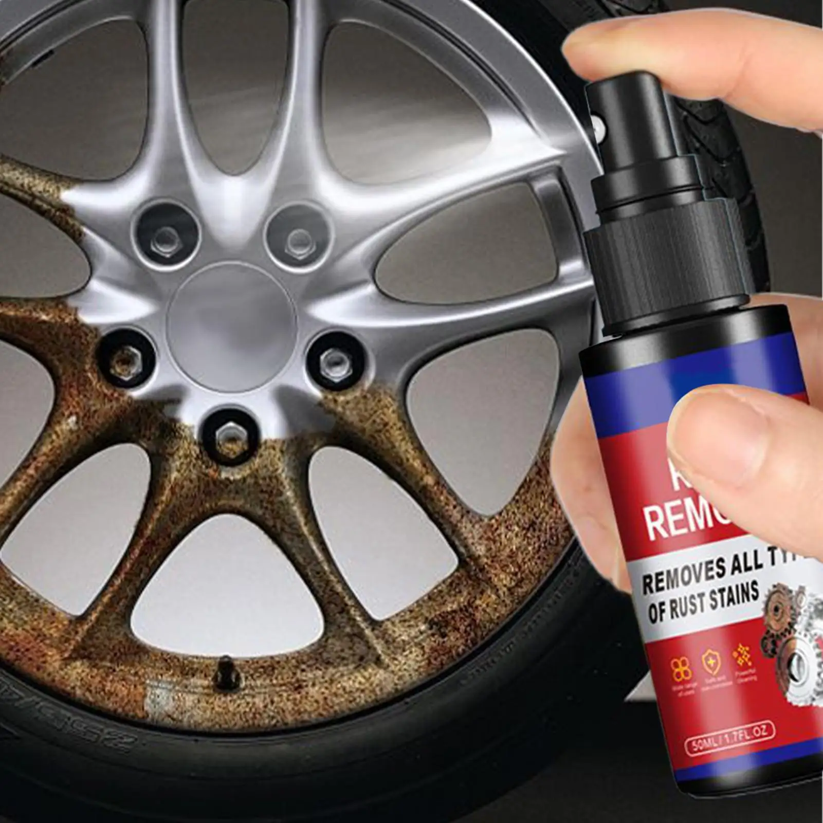 Car Rust Removal Spray Metal Car Detailing Spray Rust Dissolver Auto Polishing Care Anti-corrosion Car Body Rust Cleaning Spray