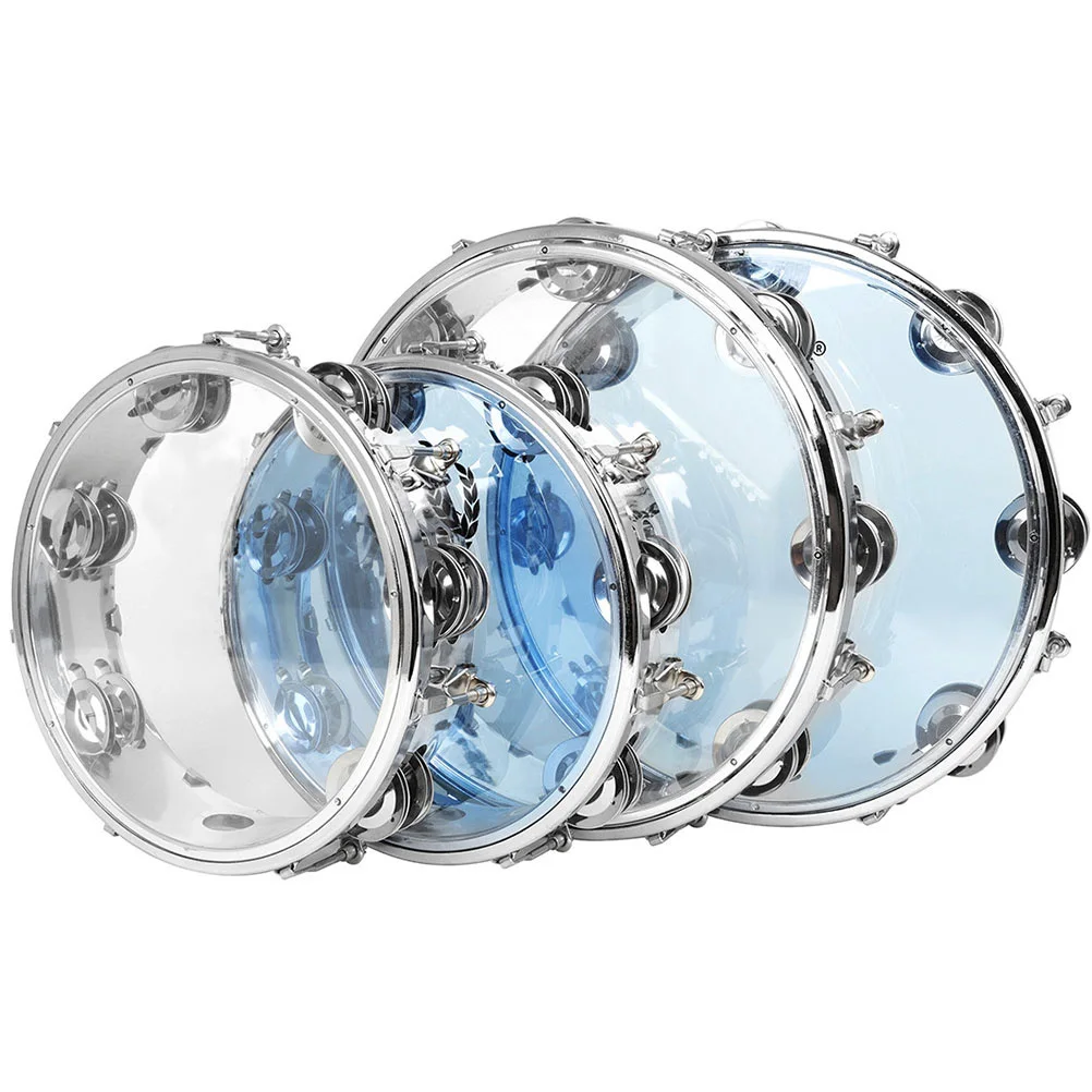 

Handbell Drum 8 Inch Metal Tambourine Musical Instrument Educational Play Percussion Hand Drum Shaker Rattle For