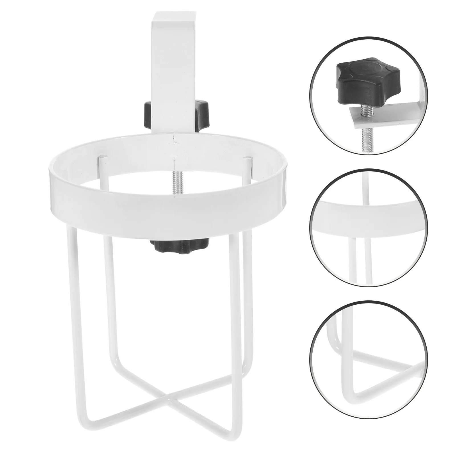 

Metal Desktop Cup Holder Clip Portable Adjustable Table Side Clip No Glue Cup Fixing Holder for Water Bottle Coffee Mug Beverage