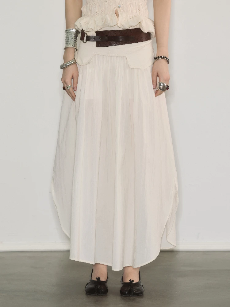 

Оригинальные плиссированные юбки-макси с асимметричным подолом, дышащие, для повседневной носки, женские.