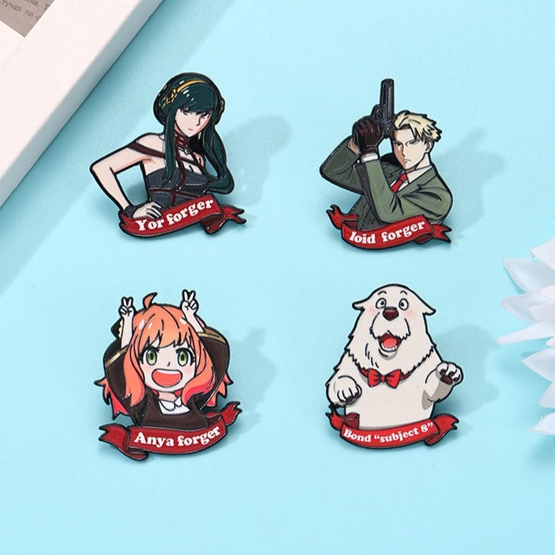 Spy Family Cartoon Brooch Cute Anya Joel Lloyd Anime Cartoon Peripheral Cartoon Badge Backpack Hat Jewelry Accessories Gift image 4
