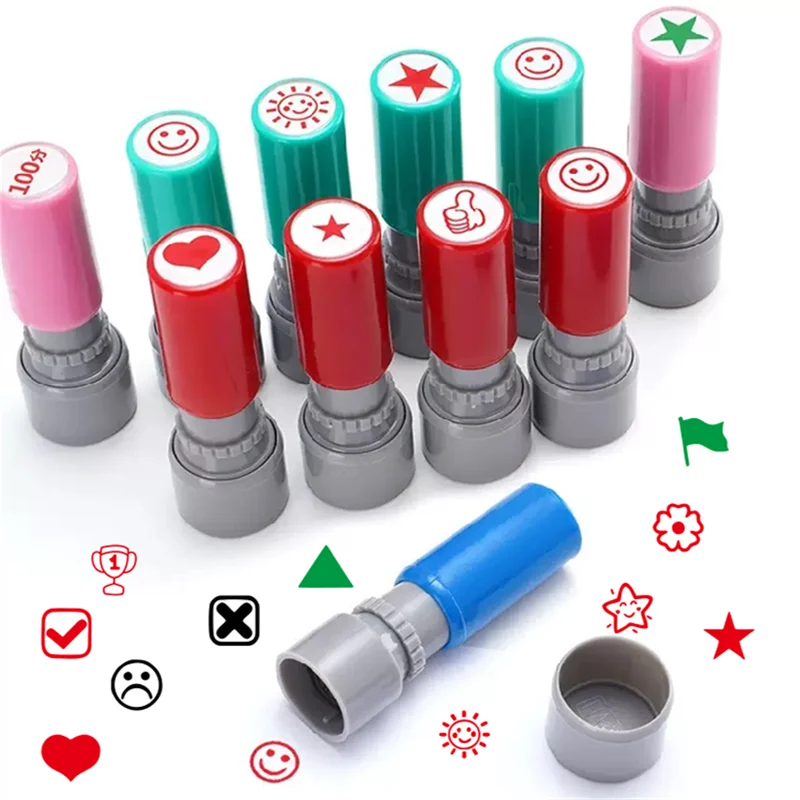 Timbres auto-encreurs pour enfants, thème voiture, école, enseignants, cadeaux, dessins animés, en plastique photosensible, personnalisables