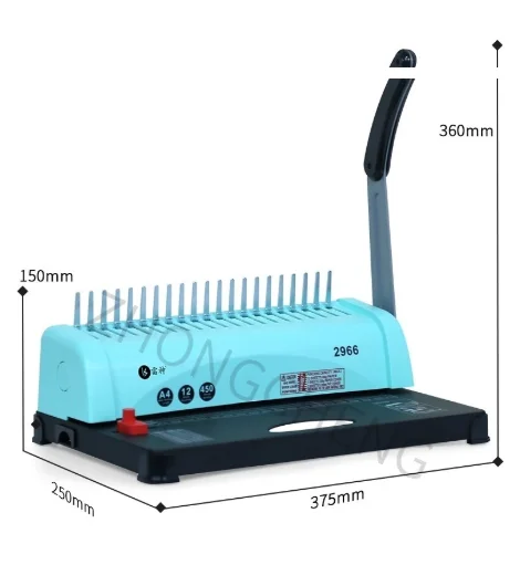 

A3/A4 Rubber Ring Clamp Punching and Binding Machine, 21-Hole Edge Sealing Machine for Tender Documents and Contract Documents