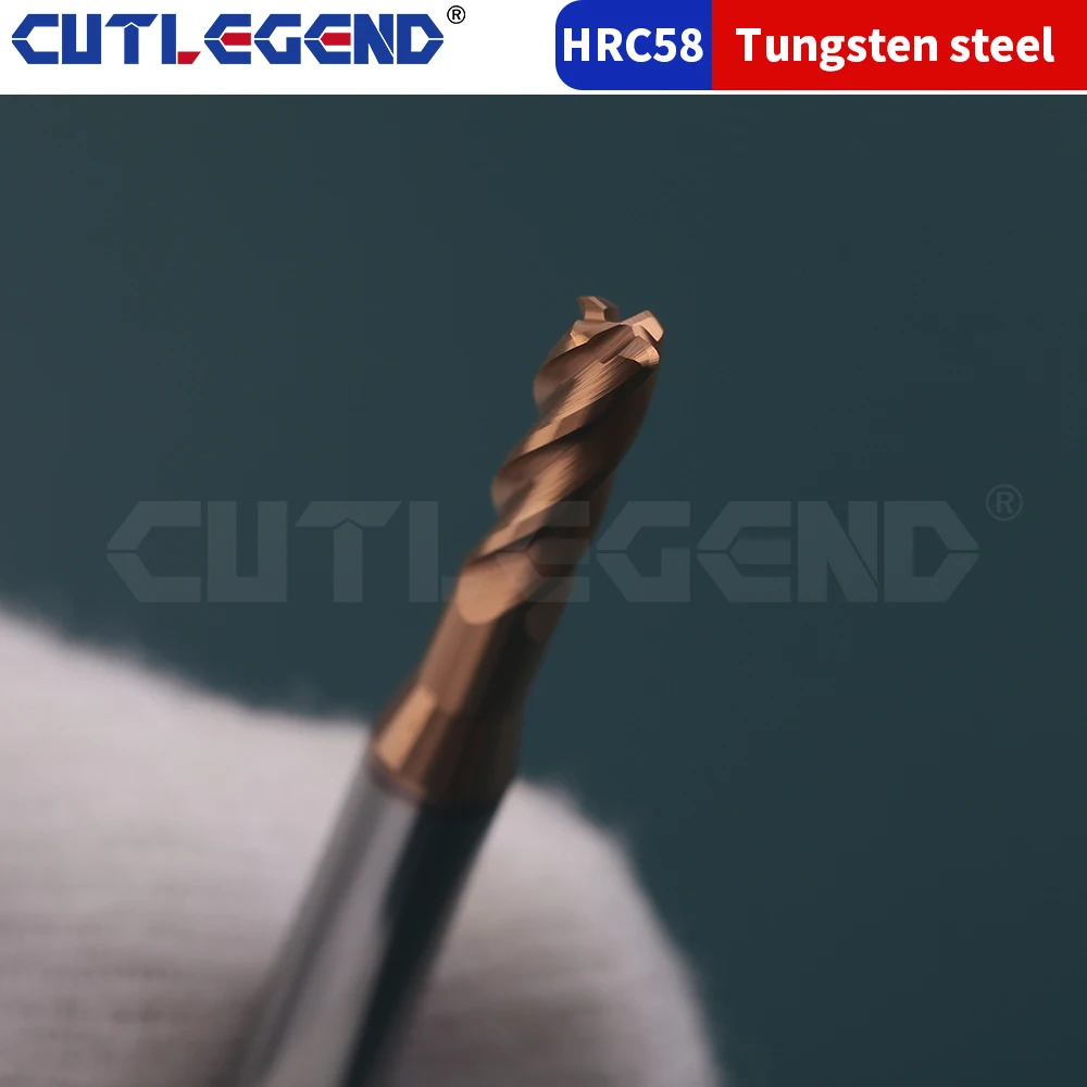 Imagem -06 - Longo Pescoço Canto Raio Final Moinho Cnc r Bullnose Cortador Carboneto de Tungstênio Aço Metal Router mm 1.5 mm mm mm R0.1 R0.2 R0.3 R0.5
