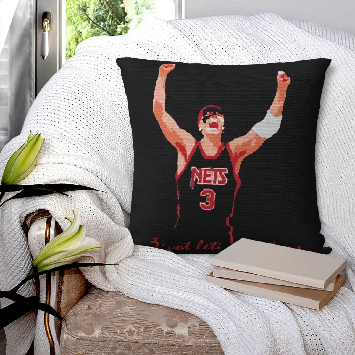 Drazen Petrovic Zivot Leti Pillowcase Cushion Soft Suitable for Sofa Cushion Cover Decoration Living Room Customizable