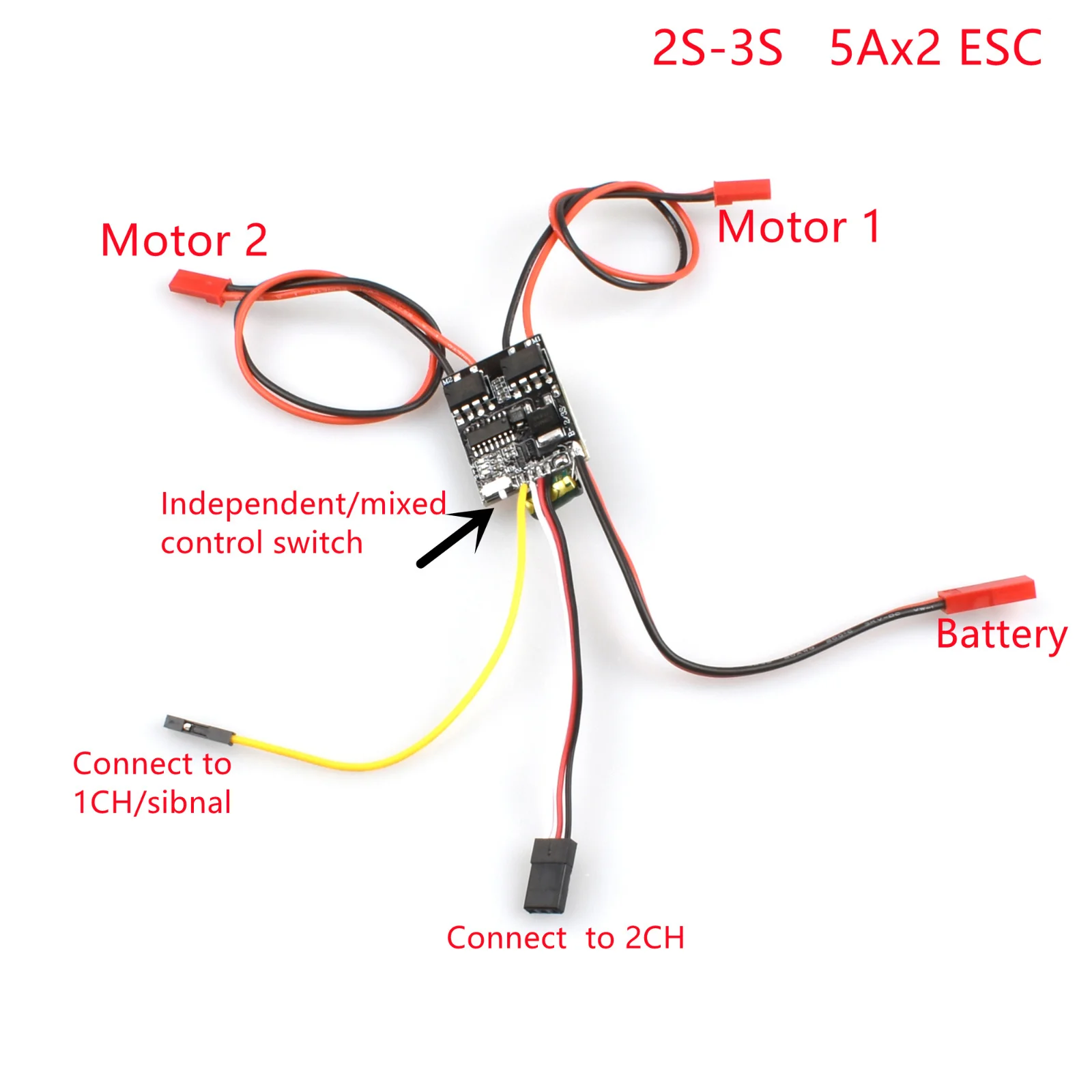 5A/5A PRO/10A/20A/30A/40A/50A/60Ax2 Dual Way Bidirectional Brushed ESC Control For Rc Model Boat/tank 180 to 795 Brushed Motor