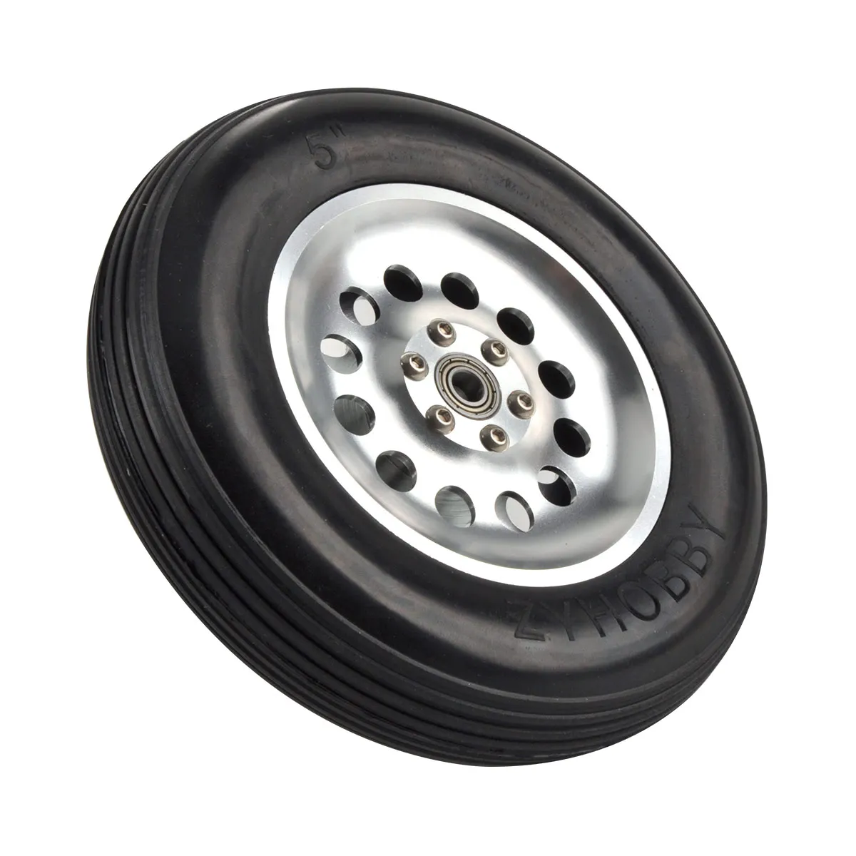 1 Pcs  of 5 inch 6 inch Rubber Aluminum Wheels for RC Airplane Models- (5icnh)