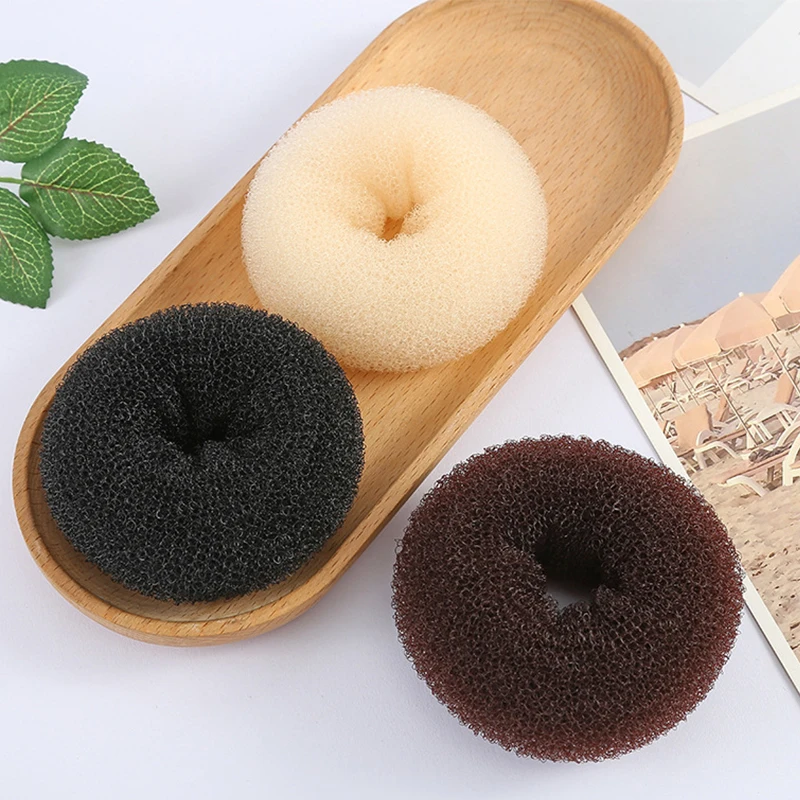 2Pcs 11cm 13cm Black Ivory Brown Big Magic Hair Bun Maker Elegant Women Ladies Magic Shaper Donut Hairbands Narzędzia do stylizacji włosów — zdjęcie 3
