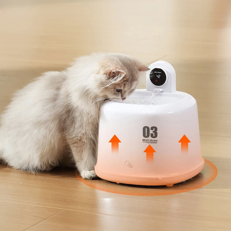 

2.5L Pet Fountain Intelligent Sensor Water Dispenser Pet Drinking Water Bowl With LED Display Screen Filter System