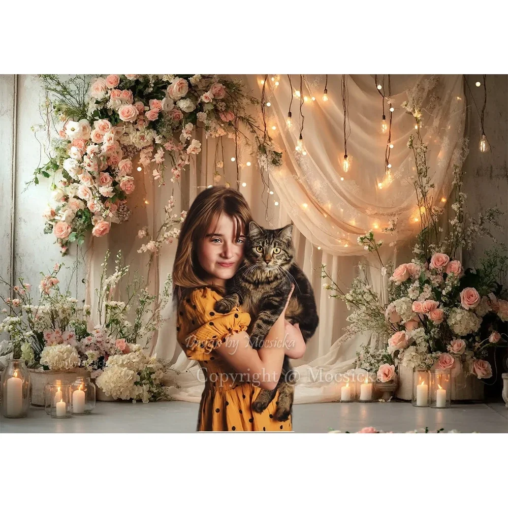 Mocsicka الزفاف ليلة التصوير خلفية زهرة بريق الستار خلفية فتاة عيد ميلاد الأمومة الفن استوديو الصور فوتوكول