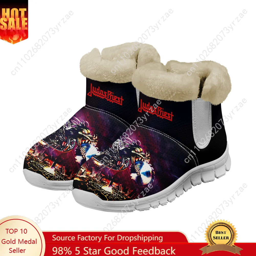 

Judas Priest Snow Boots Warm Boot Mens Womens Casual Shoe High Quality Casual Lightweight Couple Pattern Text Print Custom Shoes