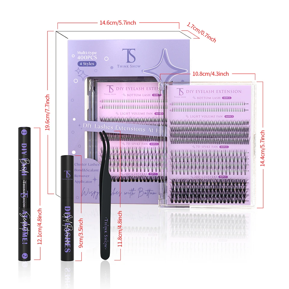 DIY Lashes 3 typ DIY łatwy w użyciu zestaw do przedłużania rzęs z pęsetą klej i zmywaczem wysokiej jakości narzędzie do makijażu