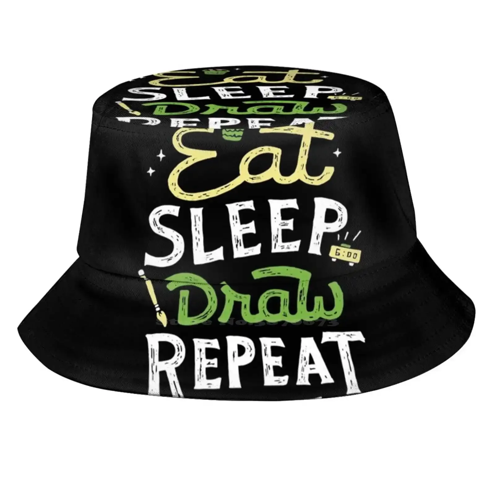 Repeated Unisex Summer Cap Sunscreen Hat Typography Lettering Skitchism