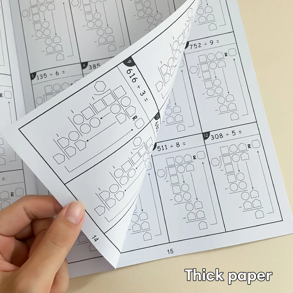 3pcs Math for Kids Mathematics Practice Book Multiplication Division Exercises Digits Drills Worksheets