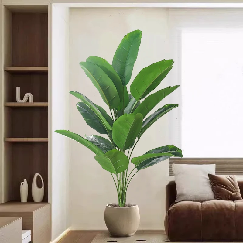 90 سنتيمتر النباتات الاصطناعية الاستوائية البلاستيك وهمية أوراق الموز نبات الطيور شجرة الجنة للمنزل حديقة داخلي غرفة خارجية ديكور