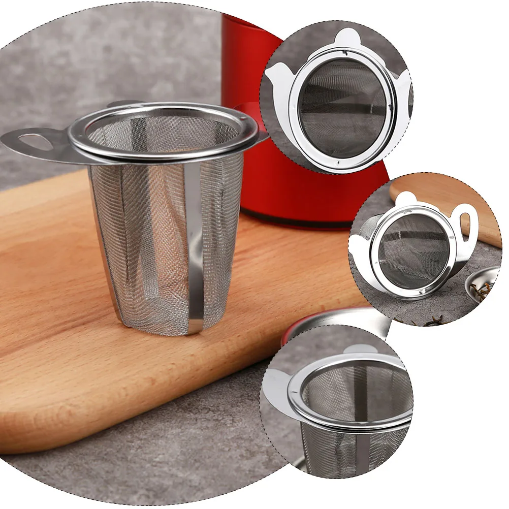 

1 set 1 Set Stainless Steel Tea Infuser Double Handle Fine Mesh Filter Loose Leaf Tea Strainer Easy Clean Teapot Filter