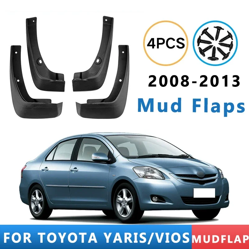 

Mud Flaps Fit for TOYOTA YARIS/VIOS 2008-2013 2009 2010 2011 Mudguards Tire Fenders Splash Proof Accessories Wheel Guards 4ps