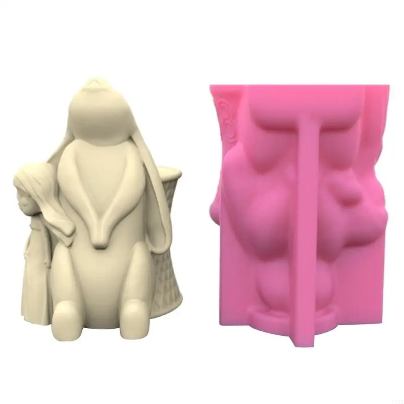 

C71C Rabbit and Girl Pen Holder Lessin Lessin Flom