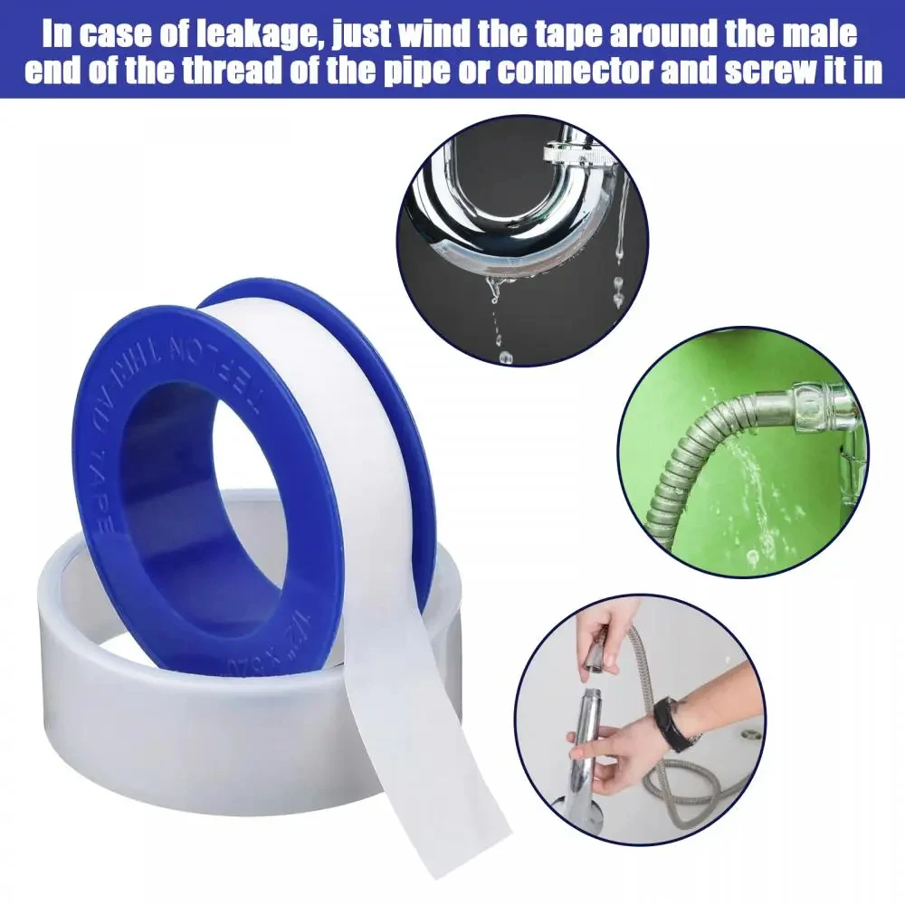 Goture Plumbers Tape High-Density Pipe Sealing Tape Waterproof Gas Plumbing Thread Tape White Water Sealant Seal For Shower Head