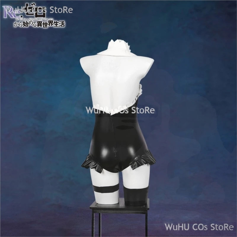 أنيمي إعادة: الحياة في عالم من مختلف صفر ريم رام تأثيري الأرنب فتاة مثير بذلة سوداء بولي Leather جلد النساء لعب الأدوار في الهالوين