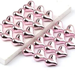 10pcs Pink Heart Shape Acrylic Loose Spacer Beads,Acrylic love shaped beads for DIY Bracelet Necklace Jewelry Making Accessories