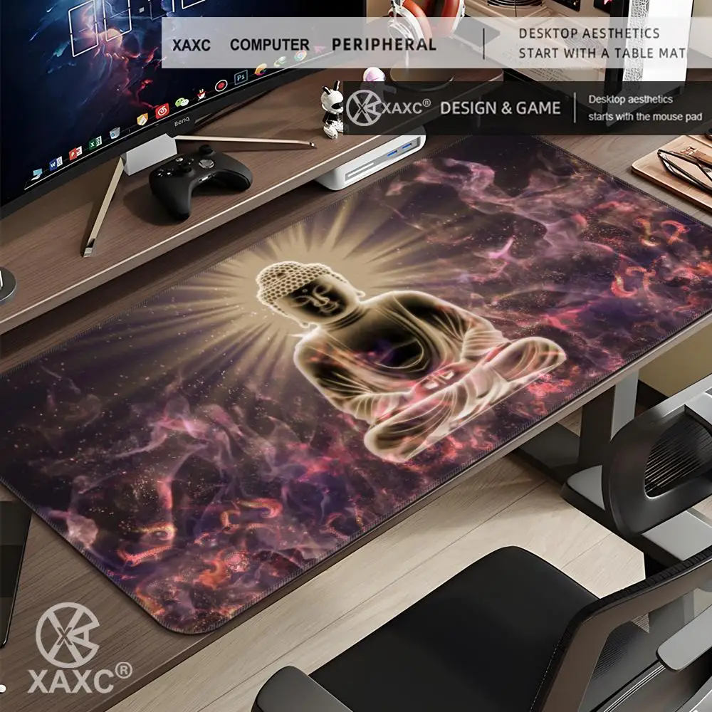

Gautama Buddha Budha Large Mouse Pad Gaming Mouse Pad PC Gamer Computer Mouse Mat Big Mousepad Keyboard Desk Mat Mause Pad XAXC
