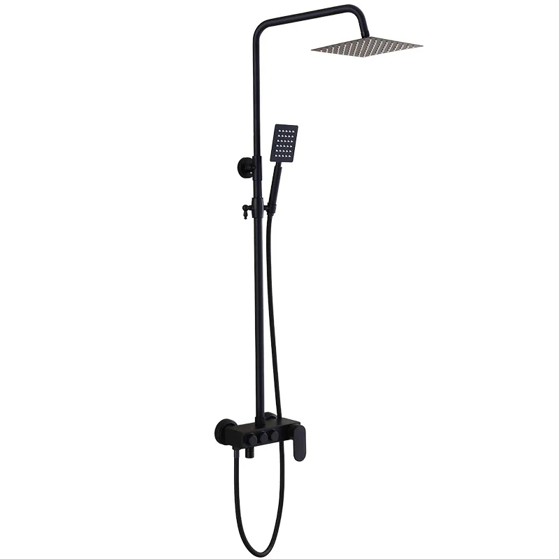 

Bathroom Faucet Matte Black Rain Shower Bath Faucet Wall Mounted Bathtub Shower Mixer Tap Shower Faucet Shower Set Mixer
