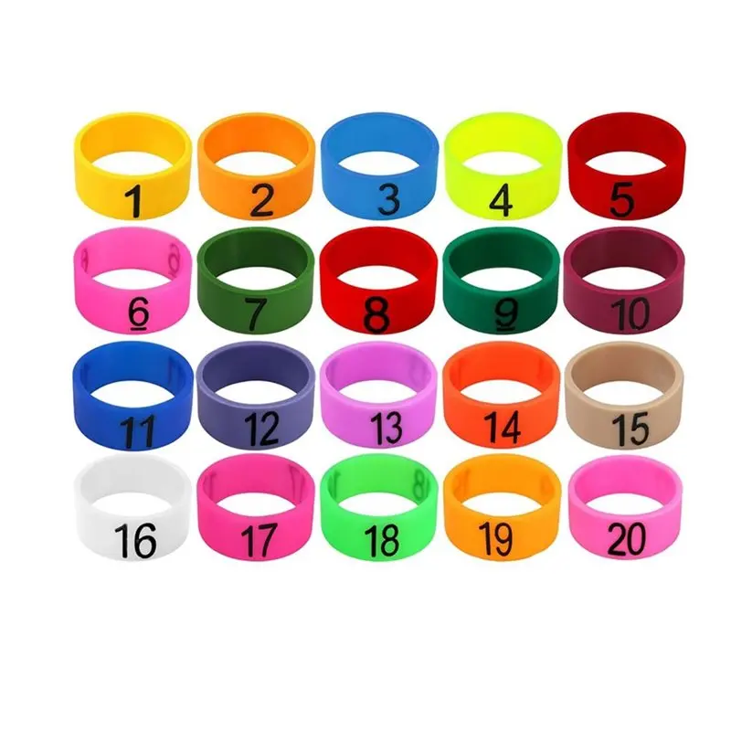 ●Multicolor ID Rings Set Number 1 To 20, 20 PCS Microphone Color Identification Bands For Distinguishing Mics