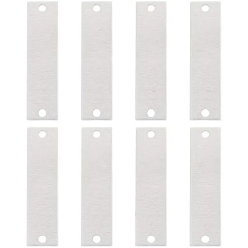 30 Pack 2x1/2 Inch Aluminum Stamping Blank Tag Rectangle Links with 2 Holes and Storage Box for Necklace Bracelet Dog Tags