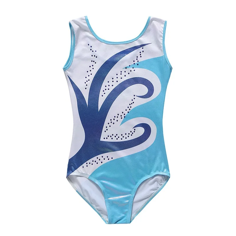 

Girls Gymnastics Diamont Long Sleeve/ Sleeveless Ballet Practice Dance Wear Children Bright Color Body Suits